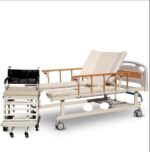 Hospital wheelchair bed with toilet