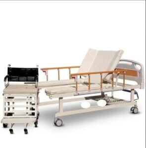 Hospital wheelchair bed with toilet