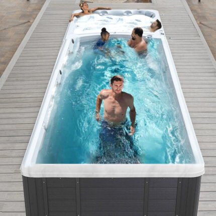 swim spa with treadmill, exercise spa, swim hot tub combo
